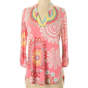 Pink Paisley Sheer Blouse - small